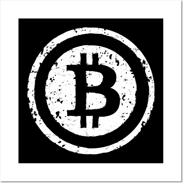 Bitcon HODL Bitcoin Vintage White Wall Art by Bluebird Moon